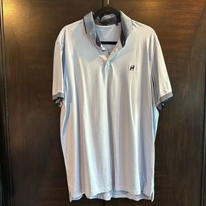 Greyson Short Sleeve Light Blue and Navy Golf Performance Polo Shirt Size XL